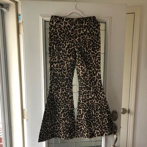 Super flare leopard print pants
